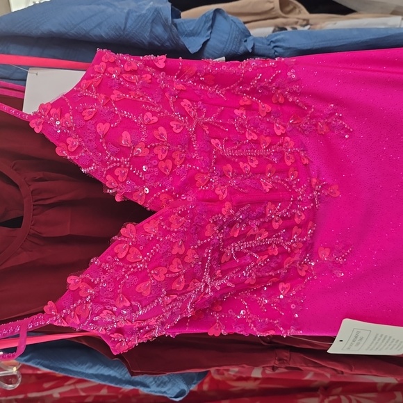 Hot Pink Prom Dress - Picture 3 of 7